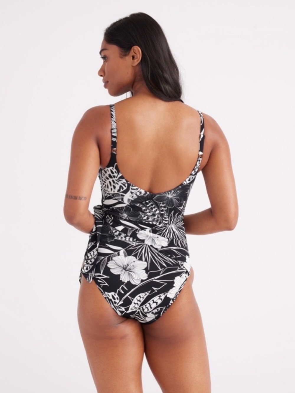Knix Size XXL Leakproof Side-Tie One Piece Swimsuit - Hibiscus Heat - Picture 2 of 6